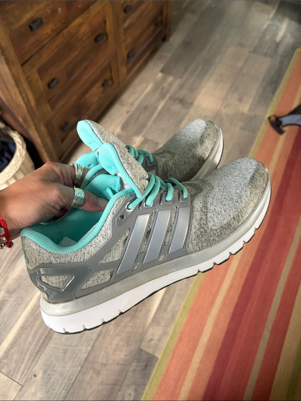 Adidas  cloudfoam Gray and Teal Women's Running Sneakers